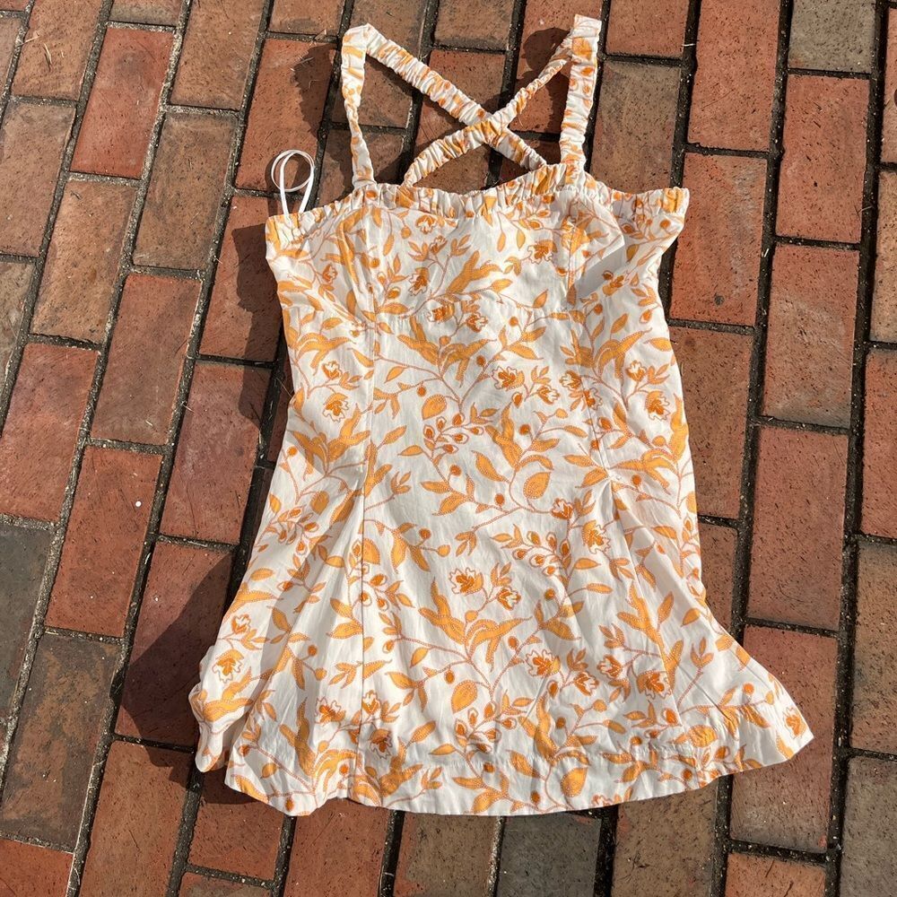 Anthropologie Maeve Sweetheart Cross Back Floral Mini Dress NWT - Picture 9 of 10